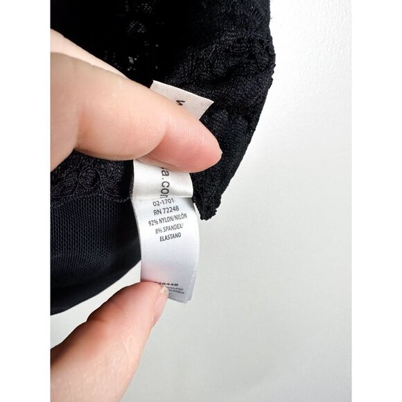 Felina Lingerie Long Line Lace Bralette Black Medium Womens - Picture 5 of 6